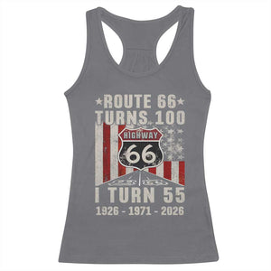 Route Highway 66 Turns 100 I Turn 55 Racerback Tank Top Vintage 1971 Born American Road Sign 55th Birthday Gift