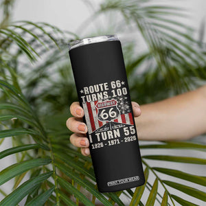 Route Highway 66 Turns 100 I Turn 55 Skinny Tumbler Vintage 1971 Born American Road Sign 55th Birthday Gift