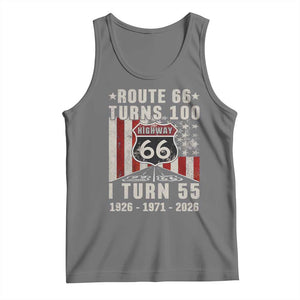 Route Highway 66 Turns 100 I Turn 55 Tank Top Vintage 1971 Born American Road Sign 55th Birthday Gift