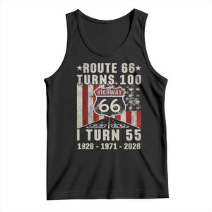 Route Highway 66 Turns 100 I Turn 55 Tank Top Vintage 1971 Born American Road Sign 55th Birthday Gift