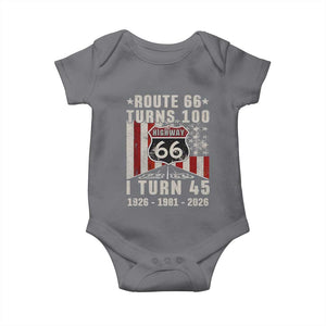 Route Highway 66 Turns 100 I Turn 45 Baby Onesie Vintage 1981 Born American Road Sign 45th Birthday Gift