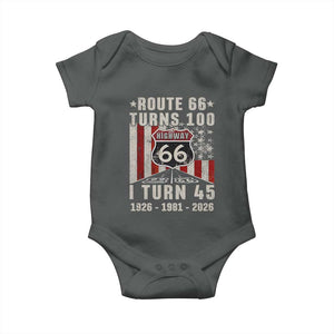 Route Highway 66 Turns 100 I Turn 45 Baby Onesie Vintage 1981 Born American Road Sign 45th Birthday Gift
