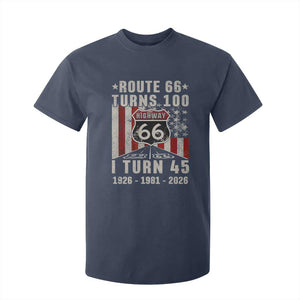 Route Highway 66 Turns 100 I Turn 45 T Shirt For Kid Vintage 1981 Born American Road Sign 45th Birthday Gift