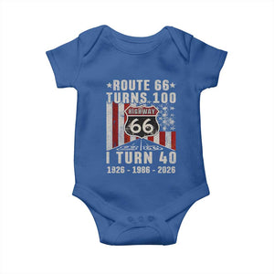 Route Highway 66 Turns 100 I Turn 40 Baby Onesie Vintage 1986 Born American Road Sign 40th Birthday Gift