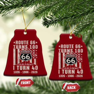 Route Highway 66 Turns 100 I Turn 40 Ceramic Ornament Vintage 1986 Born American Road Sign 40th Birthday Gift