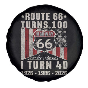 Route Highway 66 Turns 100 I Turn 40 Spare Tire Cover Vintage 1986 Born American Road Sign 40th Birthday Gift