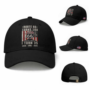 Route Highway 66 Turns 100 I Turn 35 Baseball Cap Vintage 1991 Born American Road Sign 35th Birthday Gift