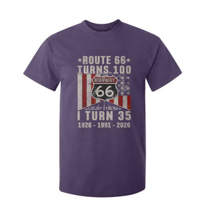 Route Highway 66 Turns 100 I Turn 35 T Shirt For Kid Vintage 1991 Born American Road Sign 35th Birthday Gift