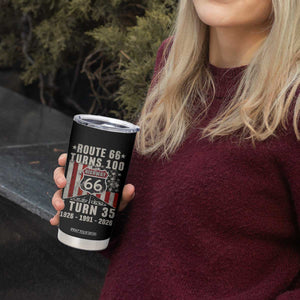 Route Highway 66 Turns 100 I Turn 35 Tumbler Cup Vintage 1991 Born American Road Sign 35th Birthday Gift
