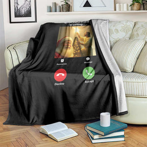 Funny Santa Jesus Video Call Throw Blanket TS14 Print Your Wear