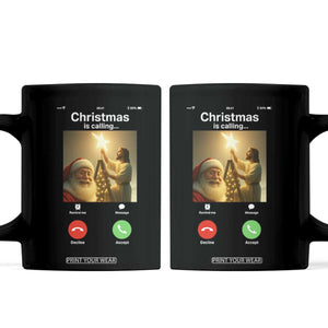 Funny Santa Jesus Video Call Coffee Mug TS14 Black Print Your Wear