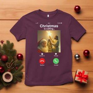 Funny Santa Jesus Video Call T Shirt TS14 Maroon Print Your Wear
