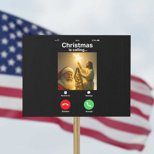 Funny Santa Jesus Video Call Protest Sign TS14 Horizontal 18" × 24" Black Print Your Wear