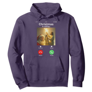 Funny Santa Jesus Video Call Hoodie TS14 Purple Print Your Wear