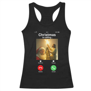 Funny Santa Jesus Video Call Racerback Tank Top TS14 Black Print Your Wear