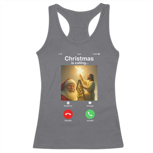 Funny Santa Jesus Video Call Racerback Tank Top TS14 Charcoal Print Your Wear