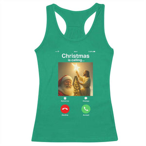 Funny Santa Jesus Video Call Racerback Tank Top TS14 Irish Green Print Your Wear