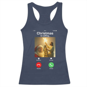 Funny Santa Jesus Video Call Racerback Tank Top TS14 Navy Print Your Wear