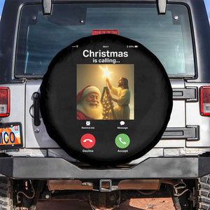 Funny Santa Jesus Video Call Spare Tire Cover TS14 No hole Black Print Your Wear