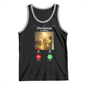 Funny Santa Jesus Video Call Tank Top TS14 Black Athletic Heather Print Your Wear