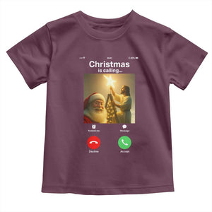 Funny Santa Jesus Video Call Toddler T Shirt TS14 Maroon Print Your Wear