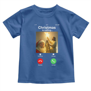 Funny Santa Jesus Video Call Toddler T Shirt TS14 Royal Blue Print Your Wear