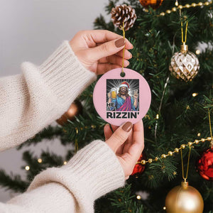 Jesus Xmas Ceramic Ornament Funny Drinking Beer Xmas Holiday TS14 1pc Light Pink Print Your Wear