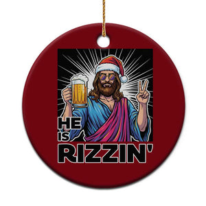Jesus Xmas Ceramic Ornament Funny Drinking Beer Xmas Holiday TS14 1pc Red Print Your Wear