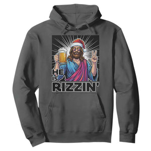 Jesus Christmas Hoodie Funny Drinking Beer Xmas Holiday TS14 Dark Heather Print Your Wear