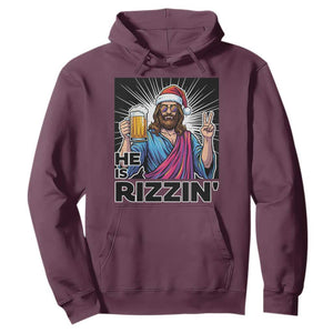 Jesus Christmas Hoodie Funny Drinking Beer Xmas Holiday TS14 Maroon Print Your Wear