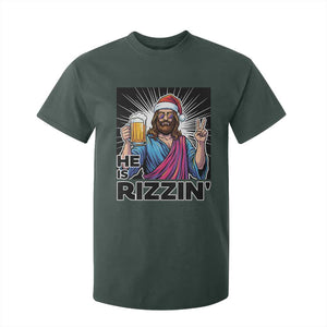 Jesus Christmas T Shirt For Kid Funny Drinking Beer Xmas Holiday TS14 Dark Forest Green Print Your Wear