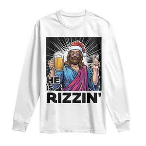 Jesus Christmas Long Sleeve Shirt Funny Drinking Beer Xmas Holiday TS14 White Print Your Wear