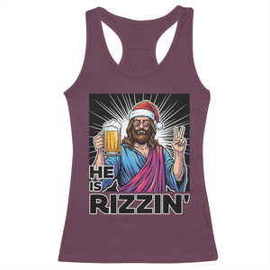 Jesus Christmas Racerback Tank Top Funny Drinking Beer Xmas Holiday TS14 Maroon Print Your Wear