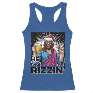 Jesus Christmas Racerback Tank Top Funny Drinking Beer Xmas Holiday TS14 Royal Blue Print Your Wear