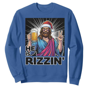 Jesus Christmas Sweatshirt Funny Drinking Beer Xmas Holiday TS14 Royal Blue Print Your Wear