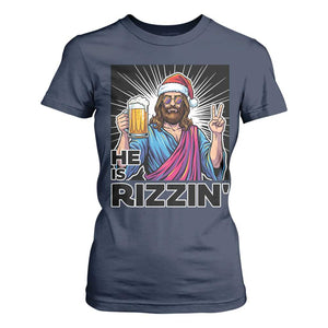 Jesus Christmas T Shirt For Women Funny Drinking Beer Xmas Holiday TS14 Navy Print Your Wear