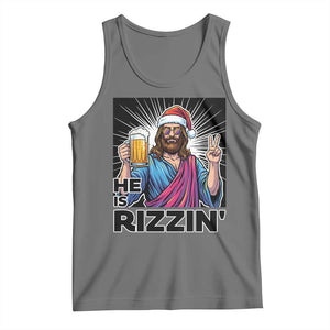 Jesus Christmas Tank Top Funny Drinking Beer Xmas Holiday TS14 Black Heather Print Your Wear