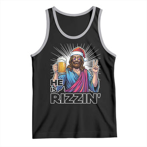 Jesus Christmas Tank Top Funny Drinking Beer Xmas Holiday TS14 Black Athletic Heather Print Your Wear