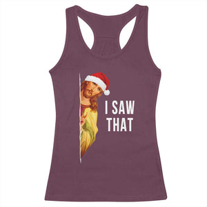 Jesus Christmas Meme Racerback Tank Top I Saw That TS14 Maroon Print Your Wear