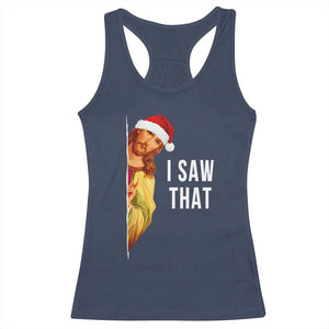 Jesus Christmas Meme Racerback Tank Top I Saw That TS14 Navy Print Your Wear