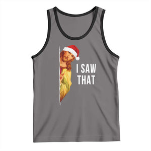 Jesus Christmas Meme Tank Top I Saw That TS14 Deep Heather Black Print Your Wear