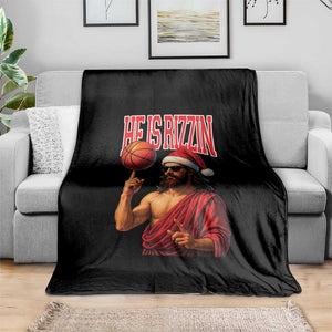 Jesus Basketball Christmas Throw Blanket He Is Rizzin TS14 Print Your Wear