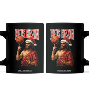 Jesus Basketball Christmas Coffee Mug He Is Rizzin TS14 Black Print Your Wear