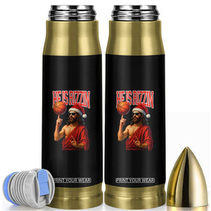Jesus Basketball Christmas Bullet Tumbler He Is Rizzin TS14 Black Print Your Wear