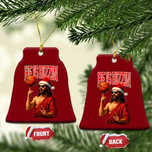 Jesus Basketball Xmas Ceramic Ornament He Is Rizzin TS14 Print Your Wear