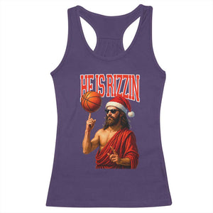 Jesus Basketball Christmas Racerback Tank Top He Is Rizzin TS14 Purple Print Your Wear