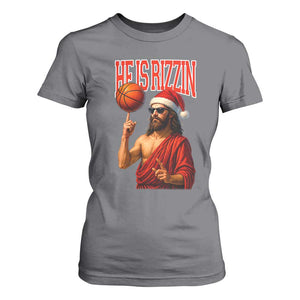 Jesus Basketball Christmas T Shirt For Women He Is Rizzin TS14 Charcoal Print Your Wear