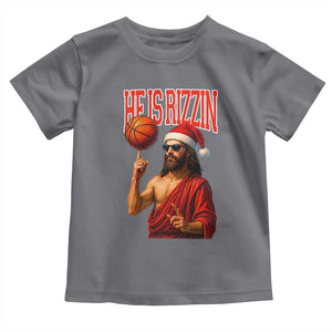 Jesus Basketball Christmas Toddler T Shirt He Is Rizzin TS14 Charcoal Print Your Wear