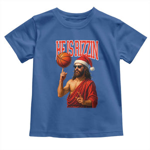 Jesus Basketball Christmas Toddler T Shirt He Is Rizzin TS14 Royal Blue Print Your Wear