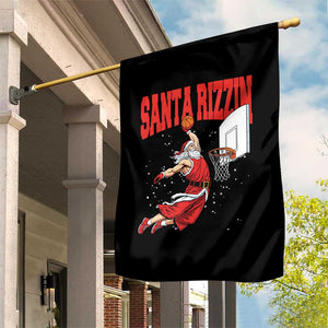Santa Basketball Christmas Garden Flag He Is Rizzin TS14 Print Your Wear